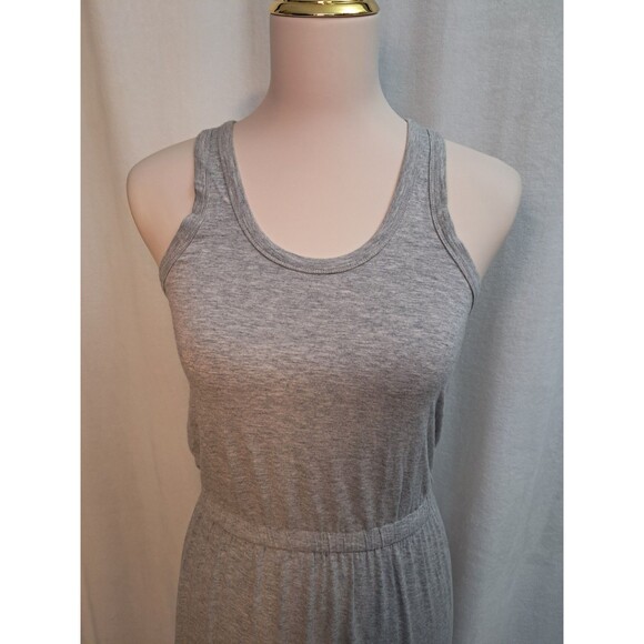 J.Crew Size XS Gray Heather Sleeveless Maxi Tank Dress Racerback Side Slits - Picture 3 of 11